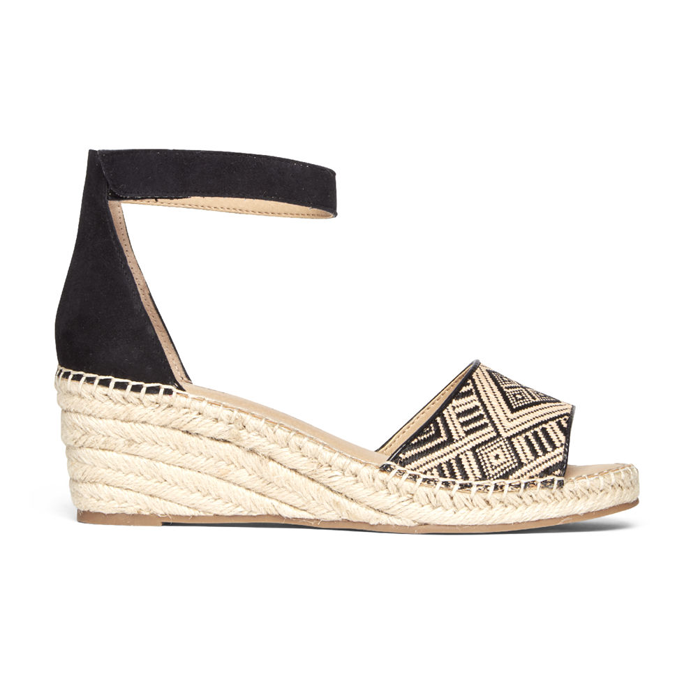 ロック ポート サンダル レディース ベージュ/黒 - Marah Woven Ankle ストラップ - TFL704986